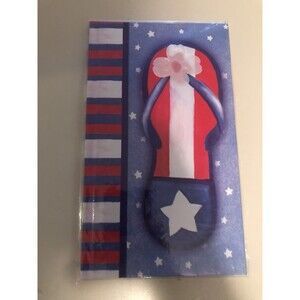 Journal 100 Ruled Sheets RED WHITE BLUE BEACH SANDAL WITH FLOWER JOURNAL BOOK A1